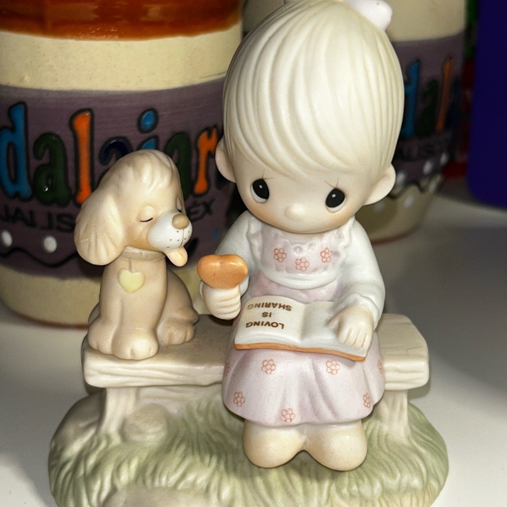 Precious Moments Ceramic Figurine - loving is sharing.